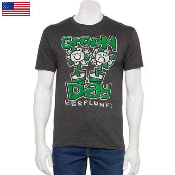 Tシャツ グリーンディ バンドT Green Day Kerplunk Flowers メンズ 半袖 バンド ロック アメカジ グレー アメリカン L サイズ ゆったり20代 30代 40代 50代