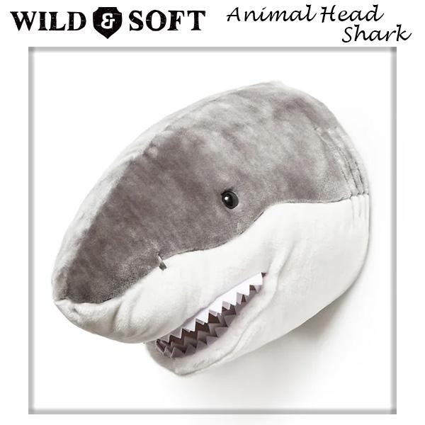アニマルヘッド 壁掛け インテリア ぬいぐるみ シャーク WILD & SOFT