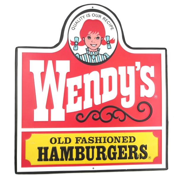 ウェンディーズ ハンバーガーアメリカン ダイカット エンボス メタル