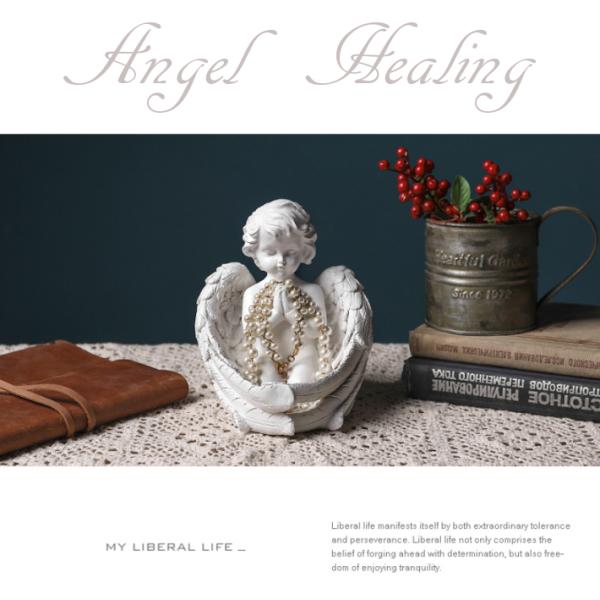 天使の小物入れ インテリア 置物 アクセサリー入れ 空間浄化