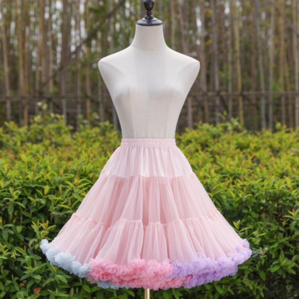 大人気希少品 レインボーフェアリーミルフィーユボリュームパニエ Aライン 虹色 大人気希少品 レインボーフェアリーミルフィーユボリューム