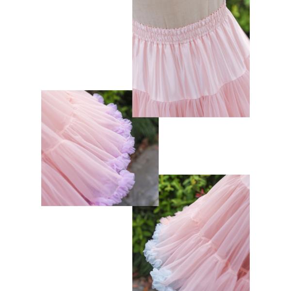 大人気希少品 レインボーフェアリーミルフィーユボリュームパニエ Aライン 虹色 大人気希少品 レインボーフェアリーミルフィーユボリューム