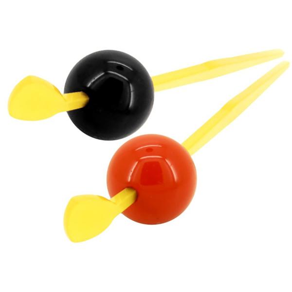 玉かんざし髪飾り べっ甲風 　小粋な赤玉and黒玉　funfun-h06