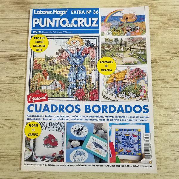 手芸系[スペイン刺しゅう雑誌 Labores del Hogar Extra No.36 Punto de Cruz: Especial Cuadros Bordados] クロスステッチ 洋書 スペイン語