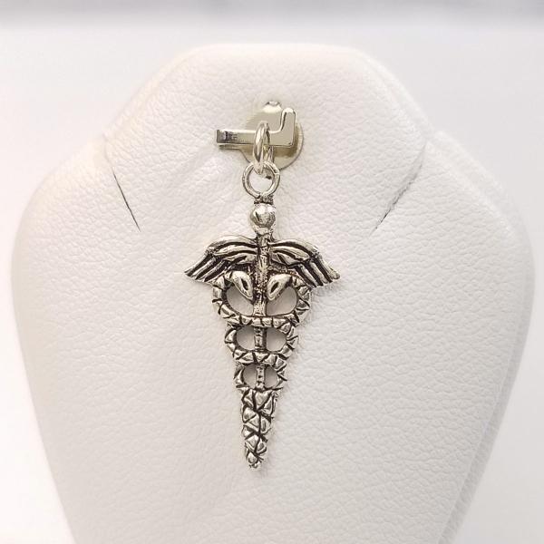 シルバーアクセ[シルバー925 ペンダント・トップ カドゥケウス 20mm