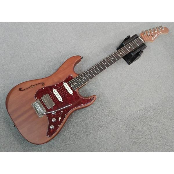 Bacchus Global Series / GS-HOLLOW BR-S-MH (Brown Satin) セミホロウボディ ストラトシェイプ／S-S-H／コイルタップ搭載【現物画像】