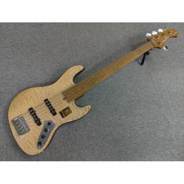 Bacchus Japan Tune-up Series / WL5-QM-AC RSM/M (NAS / ナチュラルサテン) キルトメイプル／ローステッドメイプルネック  バッカス5弦ベース【現物画像】