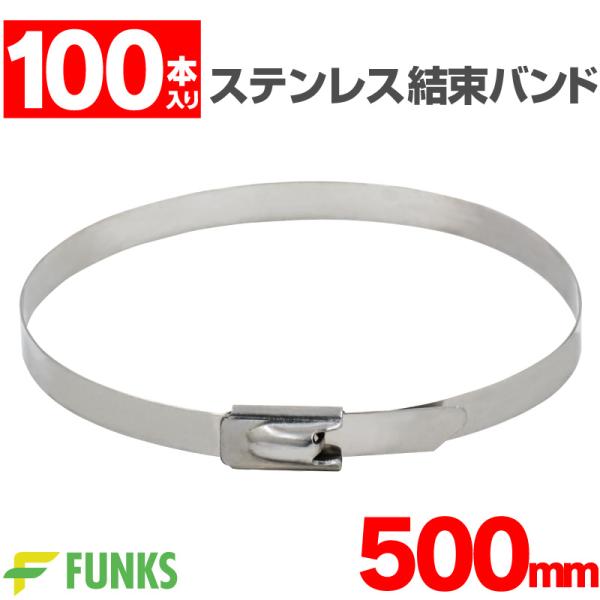 結束バンド ステンレス 500mm屋外や水回りでも錆の心配なしSUS304ステンレスを使用。丈夫で長持ちのため使う環境を選びません。活躍シーンは無限大配管工事、配線工事、ケーブル整理、ガーデニング、バイク整備、自動車整備など様々な場面で大活...