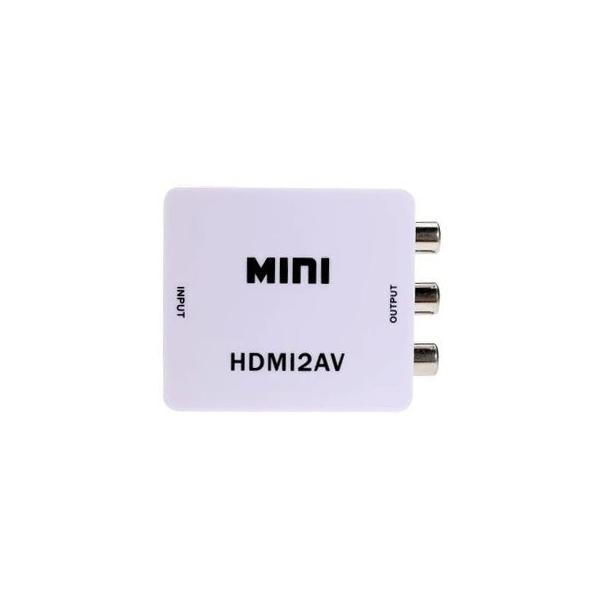 HDMIからコンポジット(従来型ビデオ・オーディオプラグ)に変換できるコンバータ 面倒な設定は不要 最大1080P対応 HDMI2AV