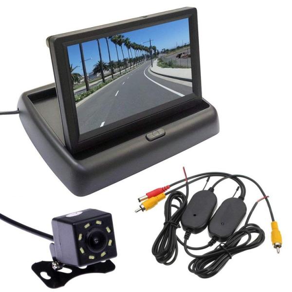 5インチフリップアップモニター 折り畳み式 ワイド画面 映像入力2系統