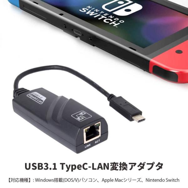 Type-C TO RJ45 LLANϊ C[TlbgA_v^ USB-C LAN ϊ 1000Mbps hCosv SwitchΉ MacBook Windows X}zɑΉ TPC2RJ5