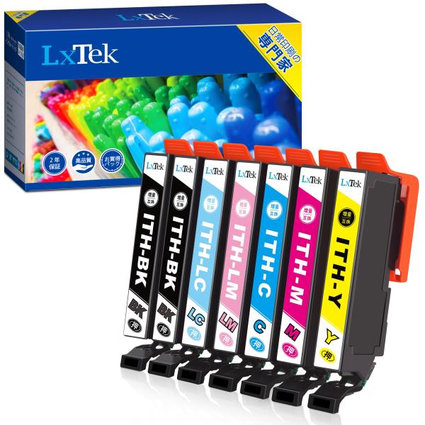 他サイト： LxTek ITH-6CL 互換インクカートリッジ エプソン(Epson)用 ITH イチョウ インク 6色セット+黒1本(合計7本) 大容の商品画像