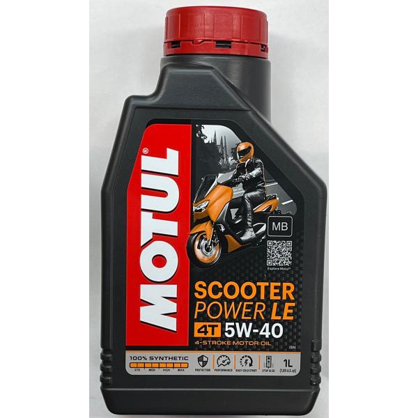 他サイト： モチュール(Motul) SCOOTER POWER LE(スクーター パワー エル・イー) 5W40 バイク用100%化学合成オイル 1Lの商品画像