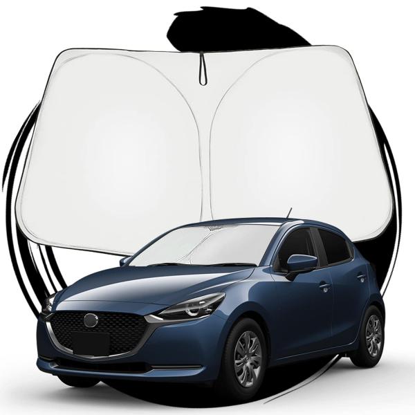 ruiya マツダ デミオ dj MAZDA2 専用 サンシェード フロントガラス用 パラソル 車用サンシェード UVカット 日よけ 車中泊