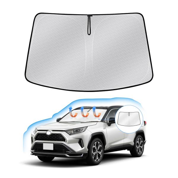 J-PREMIS トヨタ RAV4 50系 フロントガラス サンシェード RAV4 PHV MXAA50 AXAH50型 車用サンシェード