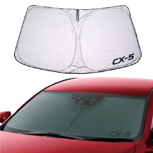 SAWAKAKI マツダ CX-5 KF系専用設計 サンシェード フロントガラス用 ロゴ付き 日焼け防止 断熱 UVカット 紫外線カット 暑