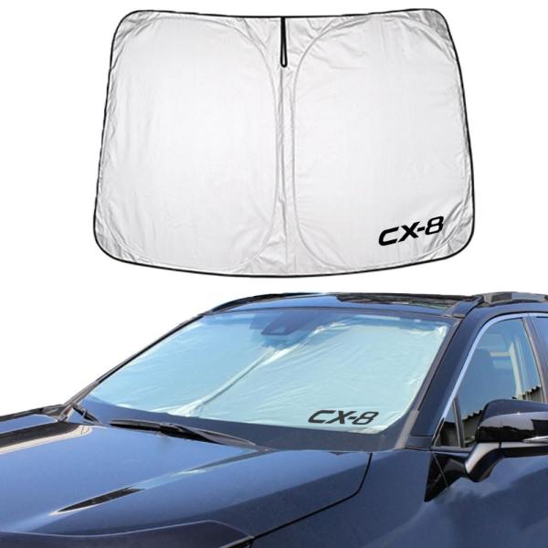 SAWAKAKI マツダ CX-8 KG系専用設計 サンシェード フロントガラス用 ロゴ付き 日焼け防止 断熱 UVカット 紫外線カット 暑