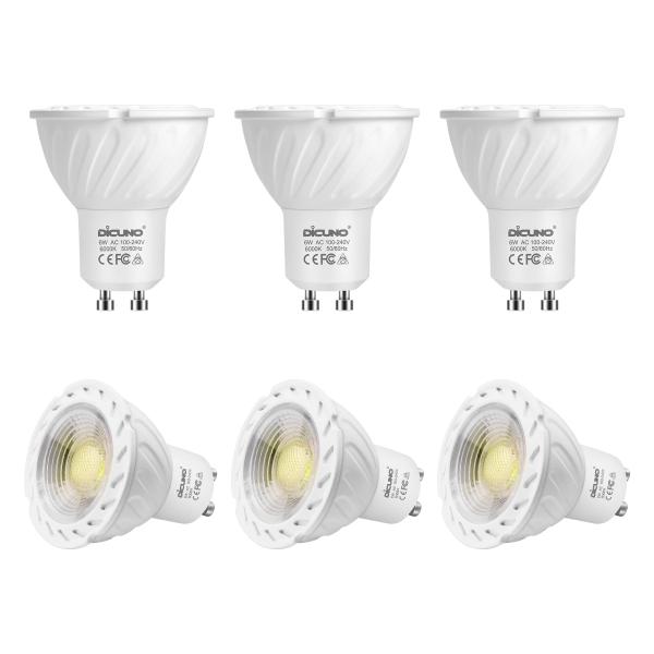 DiCUNO LED電球 GU10口金 スポットライト 6W 60Wハロゲン相当 600lm 昼白色 6000K AC100-240V 調光