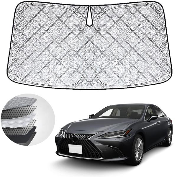 WAIROGA レクサスES 専用フロントサンシェード 2010~現行 車用サンシェードフロントガラス 日よけ 六層構造 車種専用設計