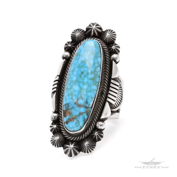 sterling スターリング インディアンジュエリー ターコイズ チェーン付き Indian Jewelry FUNNY公式ストア ナバホ族 ターコイズ リング [16号