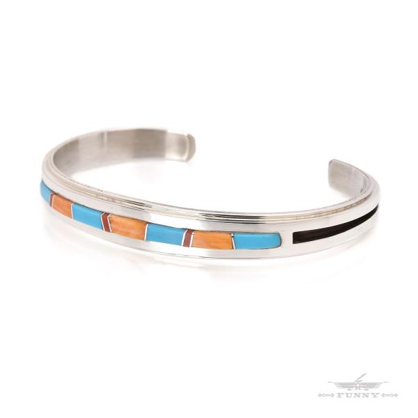 新品　USA インディアンジュエリー　ナバホ　ターコイズ　スパイニーオイスター ナバホ族 オレンジスパイニーオイスターシェル＆ターコイズ