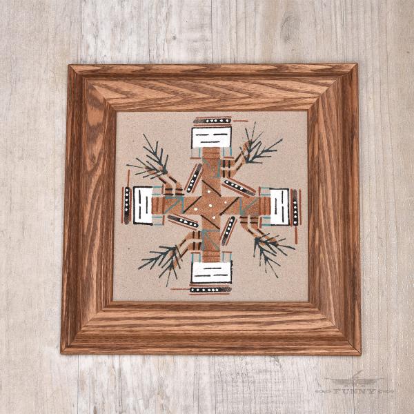 ナバホ　サンドアート　ビンテージ先住民　インディアン　トルコ石　19x34 ナバホ サンドアート ビンテージ先住民 インディアン トルコ石 19x34