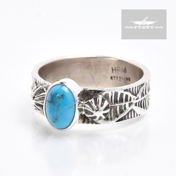 NAVAJO ターコイズリング スタンプワーク インディアンジュエリー ナバホ Indian Jewelry FUNNY公式ストア ナバホ族 ヘンリー・マリアーノ