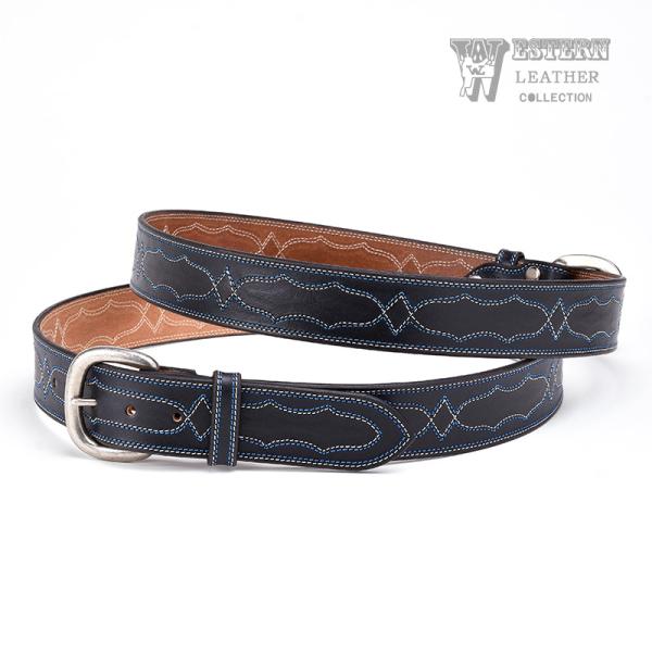 FUNNY公式ストア ウエスタンレザー 1-1/2 ステッチベルト 《ブラック