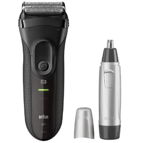 ブラウン 3020s-B-EN 3枚刃 メンズシェーバー シリーズ3 ブラック　エチケットカッター付き