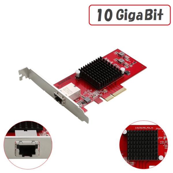 10 Gigabit Ethernet RJ45 Network Adapter PC-Express x4 10 Gbps LAN アダプター [ 10 ギガビット イーサネット AQUANTIA AQC107 搭載 10giga ゲーミング ]