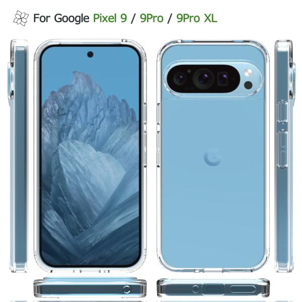 Google Pixel 9 ケース  Pixel 9Pro カバー Pixel 9Pro XL  耐衝撃 衝撃吸収 高透明TPU カバークリア ピクセル9