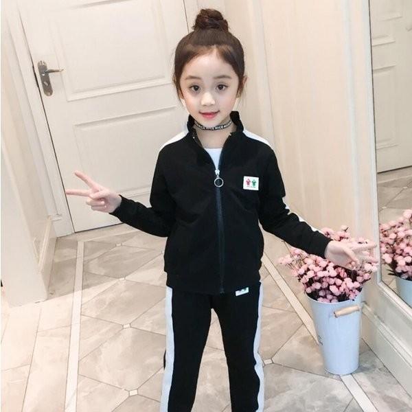 子供ジャージ女の子上下セットスウェットトレーニングウェアキッズおしゃれカジュアルルームウェア部屋着春秋3色運動会 Crescentbokaro Org In