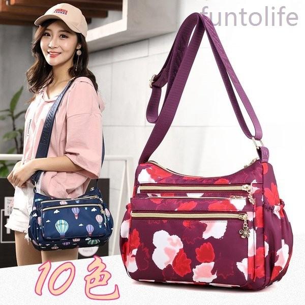 ナイロンバッグ2wayショルダーバッグカバン収納軽量撥水トートバッグ花柄10colorファスナー開閉ナイロン通勤通学代30代40代女性用 Rexxk Etomn901 Funtolife 通販 Yahoo ショッピング