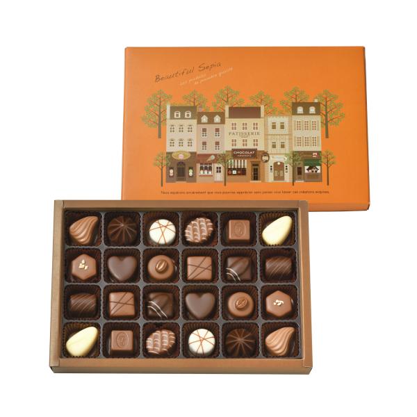フランス屋製菓 1003 ビューティフルセピア 24個入｜京都 チョコレート