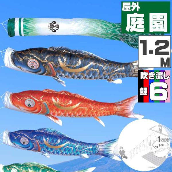 爆買 こいのぼり 鯉のぼり おしゃれ にわテ゛コセット 豪 鯉 1.2