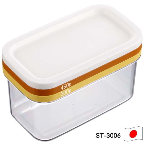 大きなバターもギュッとひと押しで、使いやすいうす切りに！ 業務用ポンドバター450ｇは約10ｇ、200gのバターは約5gのうす切りにカットできます。サイズ：167×95×102mm、材質：フタ／ポリエチレン（耐熱温度80℃／耐冷温度?30℃...