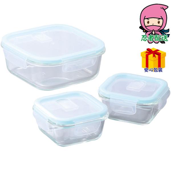 ●本体＝ホウケイ酸ガラス、フタ＝ポリプロピレン●角型320ｍｌ（約11．7×11．7×5．9ｃｍ・320ｍｌ）×2、角型1．2ｌ（約18．2×18．2×7．2ｃｍ・1．2ｌ）×1箱サイズ 約18.5×18.5×14.5cm総重量 約1400...