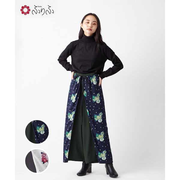 公式 ふりふ 飴椿前結びパンツ 和柄 ワンピース ワンピ ロングワンピ ロング丈 半袖 5分袖 春夏 カシュクール レトロ モダン 椿 つばき カメリア Japan 和 0605 4 ふりふ 通販 Yahoo ショッピング