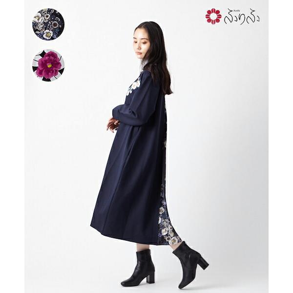 椿うさぎ刺繍着物衿背開きワンピース 公式 ふりふ 刺繍 花 椿 つばき 可愛い 大正ロマン レトロ モダン 着物 風 ワンピ 和柄 オリジナル 和 無地 パーティー 0608 7 ふりふ 通販 Yahoo ショッピング