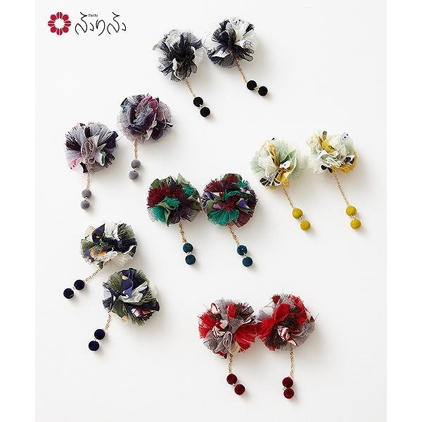 ふりふチュールピアス オリジナル レディース ピアス 和柄 和風 花柄 レトロ モダン Furifu 大正ロマン チュール 揺れる モチーフ ビーズ テキスタイル デート 0630 7 ふりふ 通販 Yahoo ショッピング