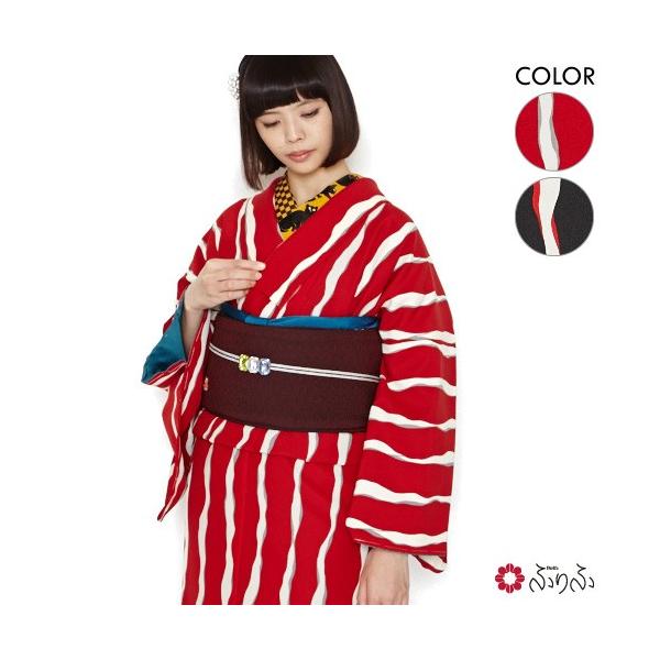 小紋 着物 洗える着物 ふりふオリジナル いろはよろけ縞 袷着物 単品 小紋袷 仕立て上がり 女性 レディース プレタ 袷 和服 和装 きもの レトロ モダン Mwway Com Br