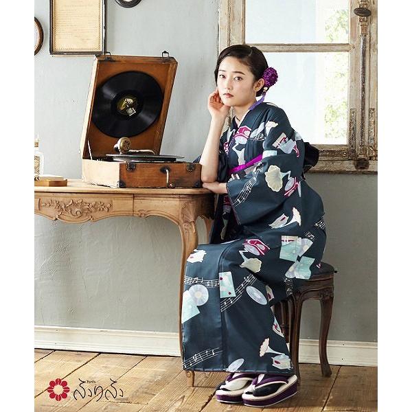 小紋 レコード 小紋 ふりふオリジナル 紫織庵 着物 キモノ きもの Kimono 卒業式 パーティー ２次会 仕立て上がり 訪問着調 付け下げ Jsonic Ca