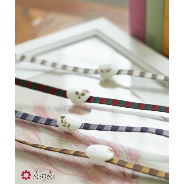 公式 ふりふ 帯締め 花栞 ふりふオリジナル 帯締 小物 着物 振袖 帯締め 帯飾り 帯どめセット トンボ玉 縞 配色 シルク 絹 日本製 レトロ モダン 0667 6 ふりふ 通販 Yahoo ショッピング