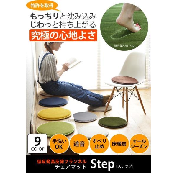 チェアパッド 丸 低反発高反発フランネルラグ チェアマット丸型35cm
