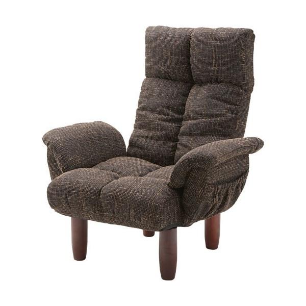 完成品 リクライニングチェア リクライニング 肘付き セットアップ ポケット付き 折りたたみ 安い イス チェア ブラウン チェアー いす