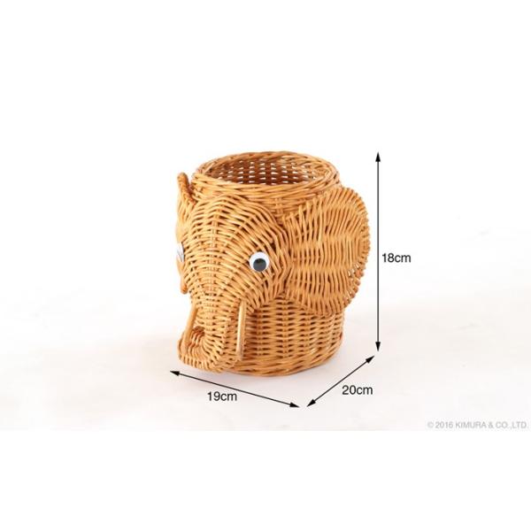 籐アニマルバスケット 象 Sサイズ ライトブラウン アジアン雑貨 バリ 小物入れ 収納 バスケット ケース ボックス オブジェ ラタン 置物 安い エレファント 並行輸入品 籐