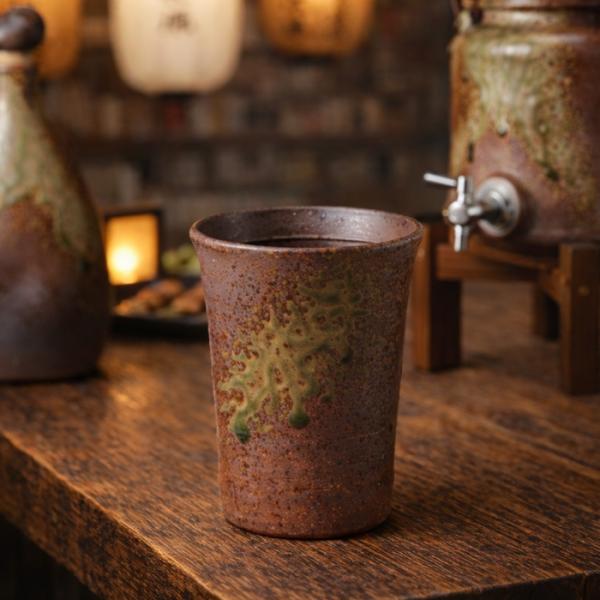 焼酎 カップ 陶器 信楽焼 日本製 和風 酒 ビール コップ 取っ手なし おすすめ おしゃれ 人気 父の日 高級 手作り 陶器製 プレゼント ギフト お祝い 結婚祝い