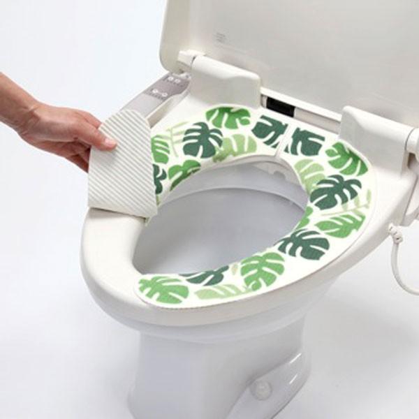 おくだけ便座シート モンステラ グリーン トイレタリー トイレカバー 便座カバー 便座シート エコ 節電 便座 貼るタイプ 貼る シートタイプ 粘着タイプ 11 お風呂のソムリエshop 通販 Yahoo ショッピング