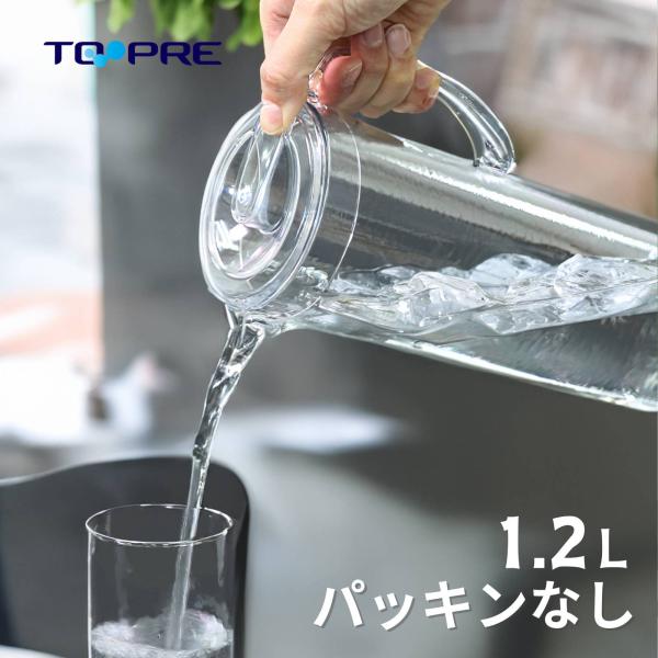 材質：AS樹脂容量：1.2リットル寸法：高さ 26.5cm×底部径 7.5cm×上部径 14.5cm重量：315g 耐熱温度：90℃（食洗器利用不可）耐冷温度：-20℃ガラス調のプラスチックの麦茶ポット・水差し・ウォータージャグ・ピッチャー...