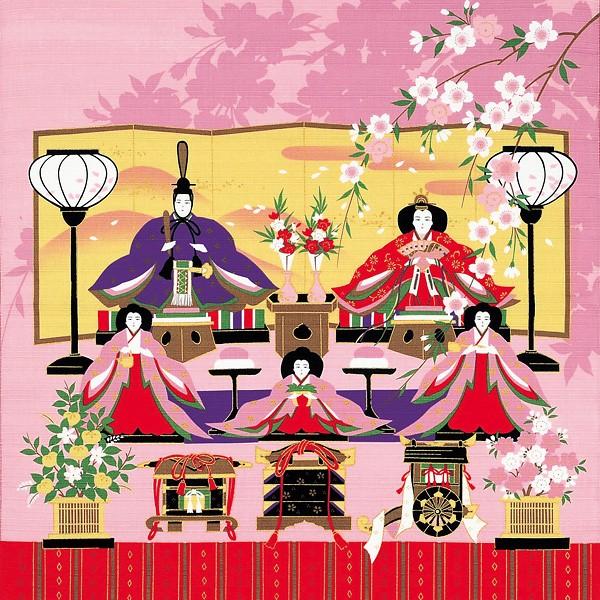 季節ごとにお部屋のインテリアとして気軽に楽しんでいただける『彩時記』シリーズから、季節の風呂敷、お雛様の風呂敷をご用意いたしました。お内裏様とお雛様に加え、三人官女やお道具もある三段飾りのデザインになっており、タペストリーに最適。タペストリ...